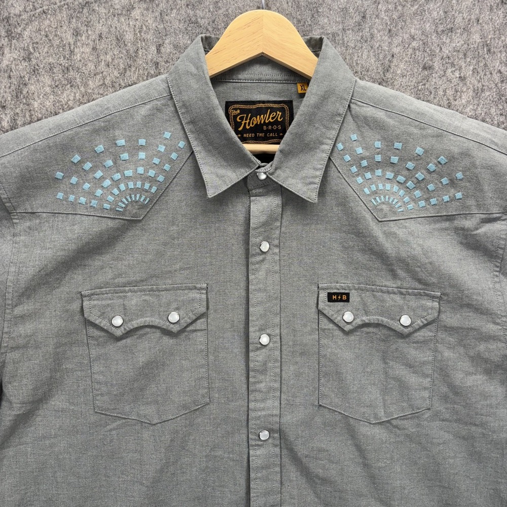Howler Brothers Crosscut Deluxe Shirt Men's XL Short Sleeve Pearl Snap Western - Picture 2 of 11